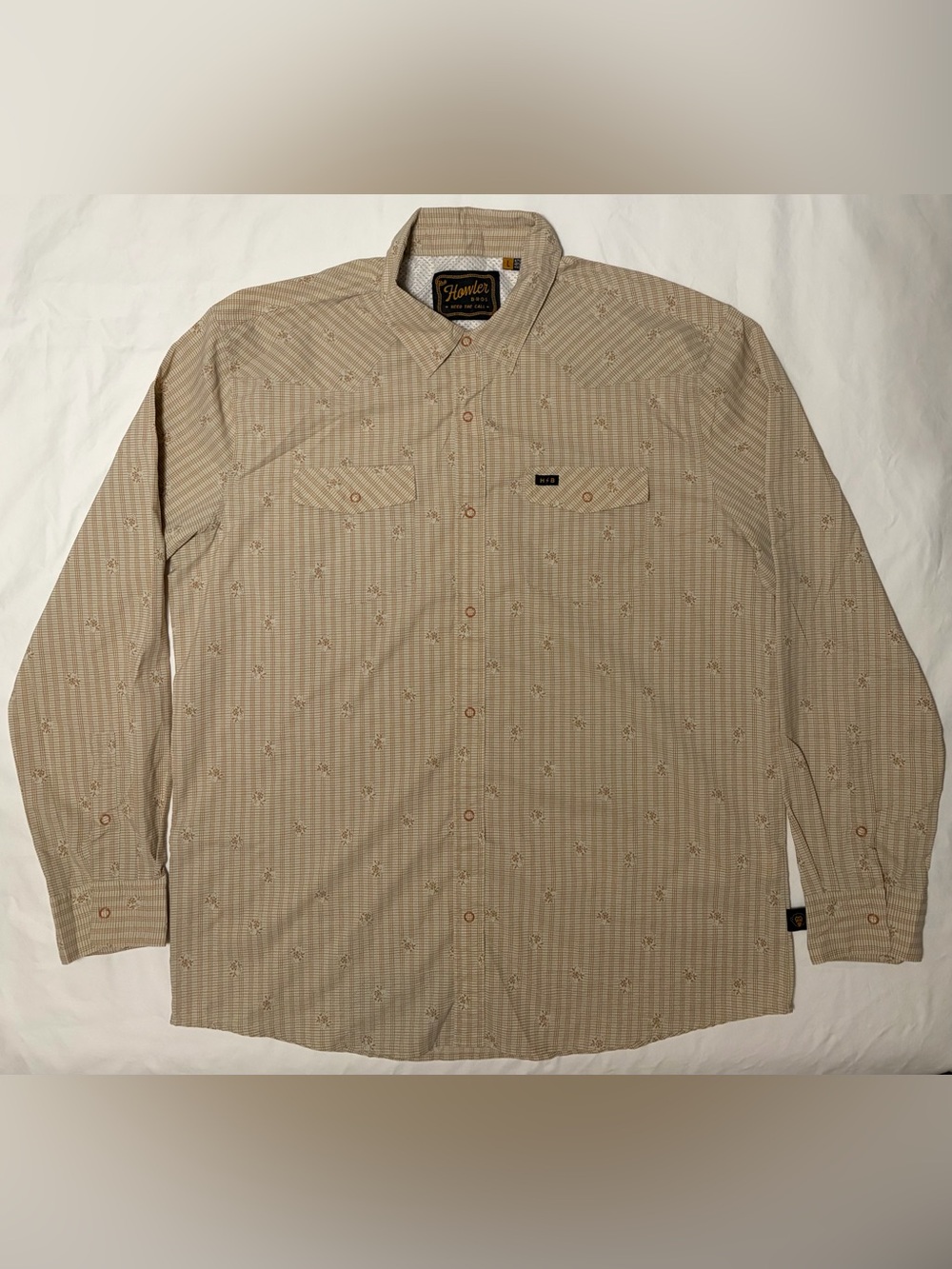 Howler Brothers Men's H Bar B Tech Floral Grid Snap Button-Down Shirt - Picture 6 of 12